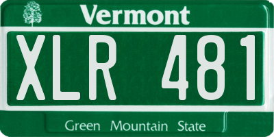 VT license plate XLR481