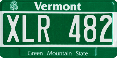 VT license plate XLR482