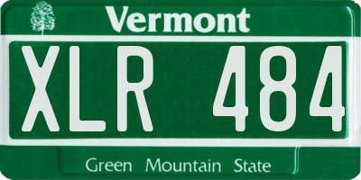 VT license plate XLR484