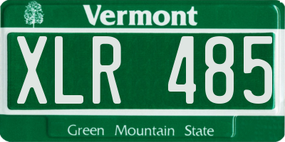 VT license plate XLR485