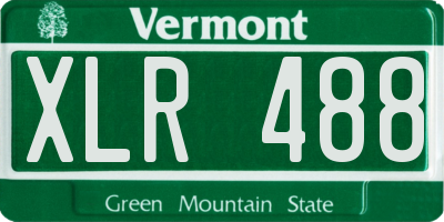 VT license plate XLR488