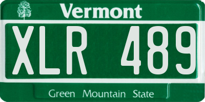 VT license plate XLR489
