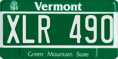VT license plate XLR490