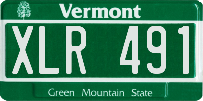 VT license plate XLR491