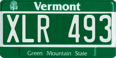 VT license plate XLR493