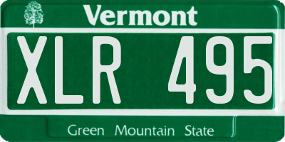 VT license plate XLR495