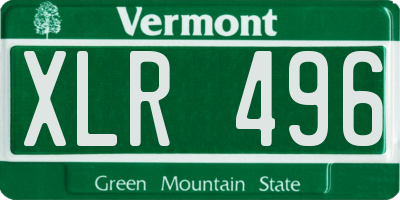 VT license plate XLR496