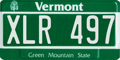 VT license plate XLR497