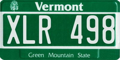 VT license plate XLR498