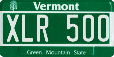 VT license plate XLR500