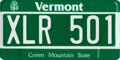 VT license plate XLR501