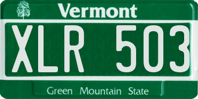 VT license plate XLR503
