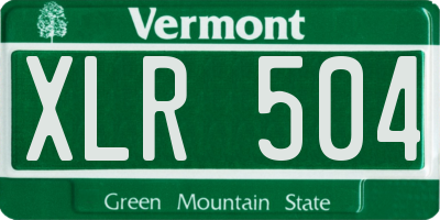 VT license plate XLR504