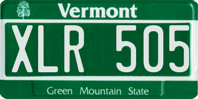 VT license plate XLR505