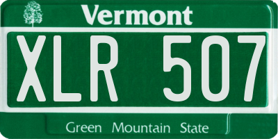 VT license plate XLR507
