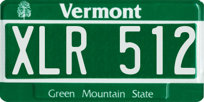 VT license plate XLR512