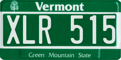 VT license plate XLR515
