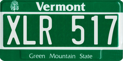VT license plate XLR517