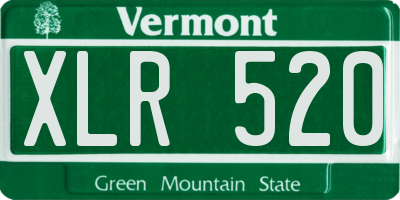 VT license plate XLR520