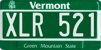VT license plate XLR521