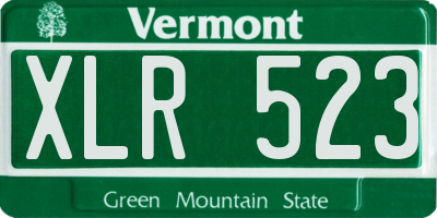 VT license plate XLR523
