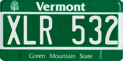 VT license plate XLR532