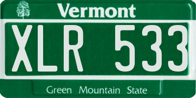 VT license plate XLR533