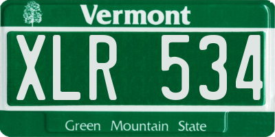 VT license plate XLR534
