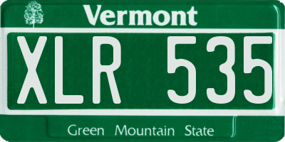 VT license plate XLR535