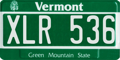 VT license plate XLR536