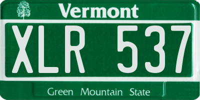 VT license plate XLR537