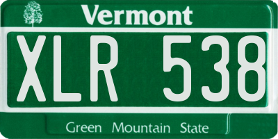 VT license plate XLR538