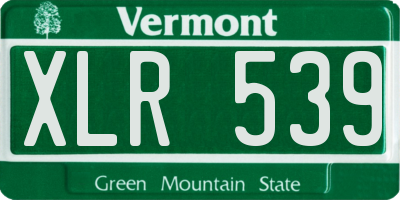 VT license plate XLR539