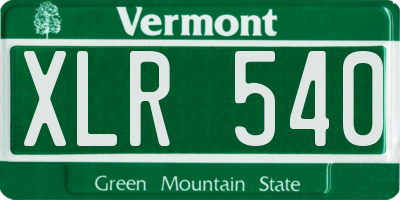 VT license plate XLR540