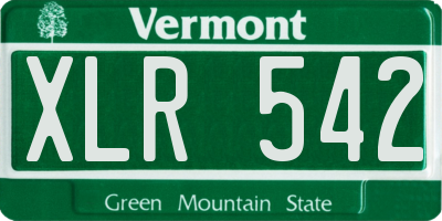 VT license plate XLR542