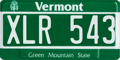 VT license plate XLR543