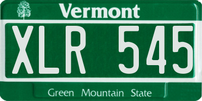 VT license plate XLR545