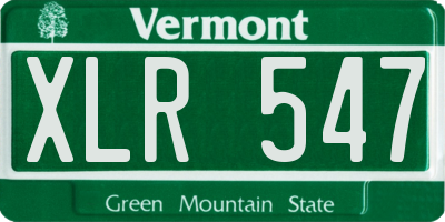 VT license plate XLR547