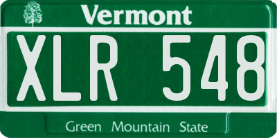VT license plate XLR548