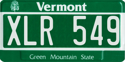 VT license plate XLR549