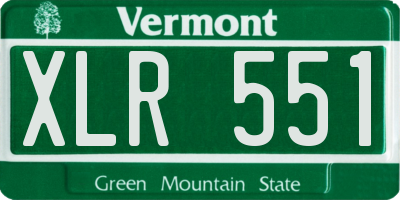VT license plate XLR551