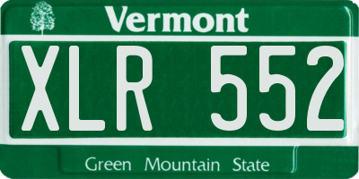 VT license plate XLR552