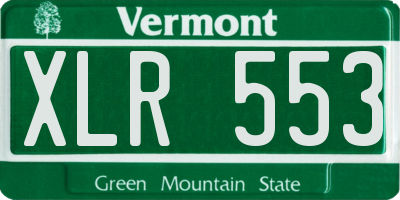 VT license plate XLR553