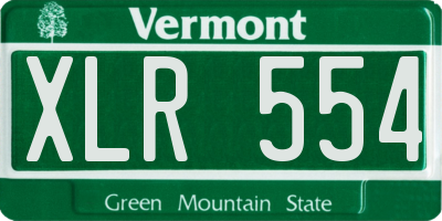 VT license plate XLR554
