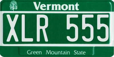 VT license plate XLR555