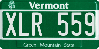 VT license plate XLR559