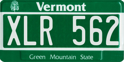VT license plate XLR562