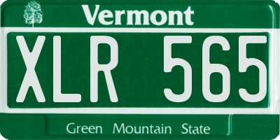 VT license plate XLR565