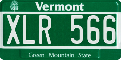 VT license plate XLR566