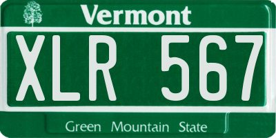 VT license plate XLR567